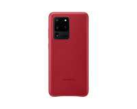 Луксозен гръб от естествена кожа оригинален EF-VG988LREGEU за Samsung Galaxy S20 Ultra G988 червен